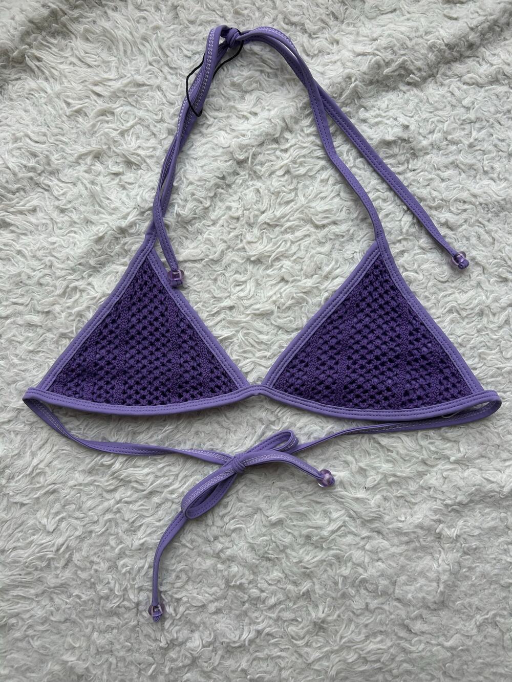 VDM Delilah Crochet Purple Bikini Top Size Medium